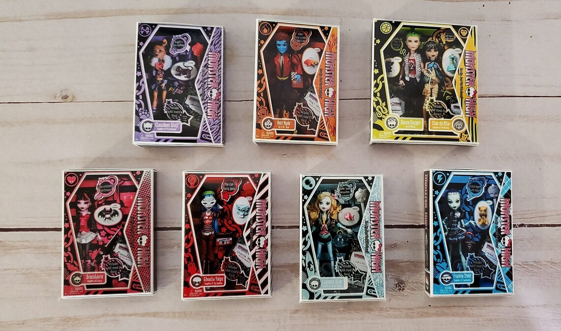 Monster High 16 Scale Miniature Box Lot Set 7 Reproduction Etsy
