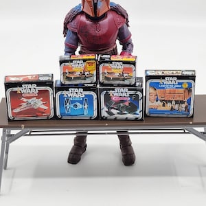 1:12 Star Wars Custom Fan Art Miniature Scale Display Box X-Wing Land of the Jawas Tie Fighter Or Land Speeder (EMPTY) You Choose Mini