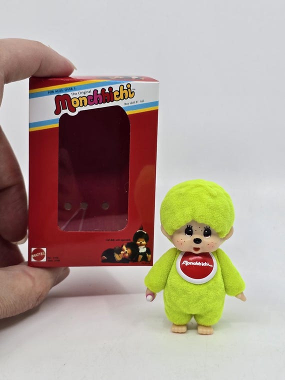 World's Smallest Lime Neon Green Monchhichi Monkey Miniature With