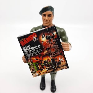 1:12 Scale Miniature RAMBO Fan Art Custom Savage Strike Headquarters Playset Coleco Mini Box 1/12 Scale Display Custom (Box is Empty)