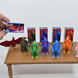 1:12 Shogun Warriors Godzilla & Rodan Custom 3D Print Mini Figure in Box Miniature 1/12 Scale World's Greatest Monsters
