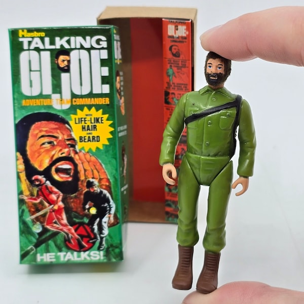 World's Smallest GI Joe Man of Action Soldier Fan Art Miniature Scale Custom Mini Box Figure Fits Inside - Empty or With Figure 3"