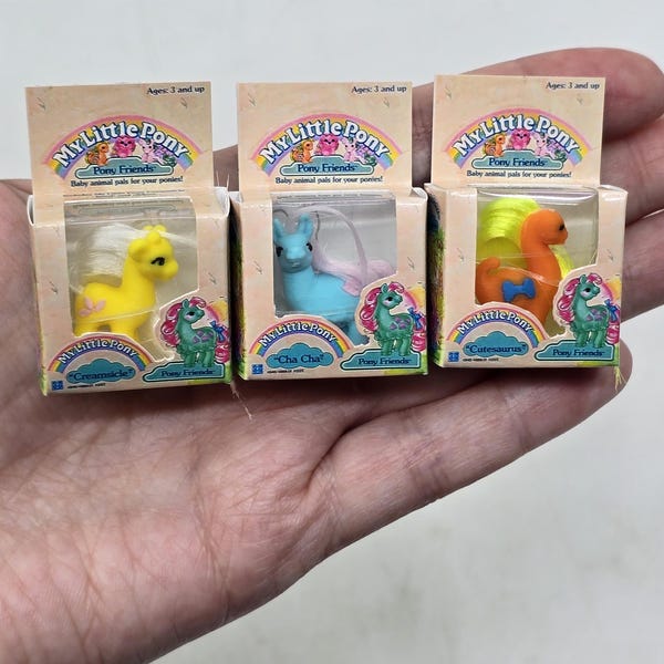 Cutesaurus Creamsicle Cha Cha Custom 1:6 Scale Mini Miniature Scale Figure My Little Pony Friends G1 Dinosaur Giraffe Llama with Box