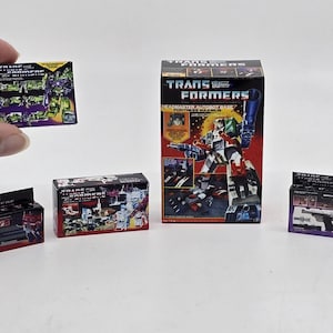 1:12 TRANSFORMERS Miniature Box Display G1 Optimus Prime - Metroplex - Megatron - Devastator Constructicon - Fortress Maximus Empty Mini Box