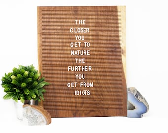 Wooden Letter Board 16x20- Walnut - Letterboard, Message Board, Felt Board, Modern Farmhouse, Modern Cabin, Natural, Organic, Handcrafted