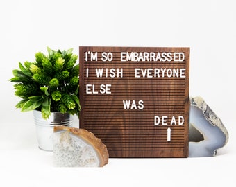 Wooden Letter Board 10x10- Walnut - Letterboard, Message Board, Felt Board, Modern Farmhouse, Modern Cabin, Wabi-Sabi, Organic, Handcrafted