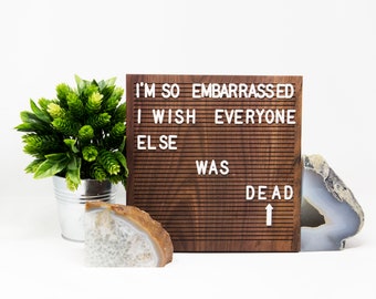 Wooden Letter Board 10x10- Walnut - Organic, Handcrafted