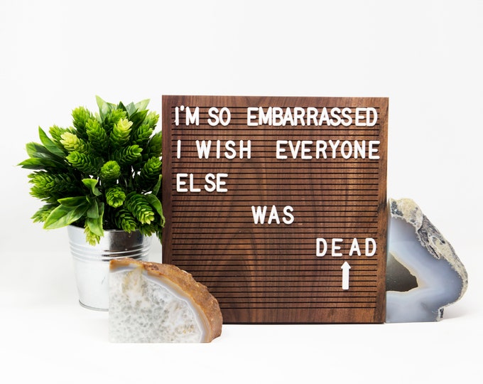 Wooden Letter Board 10x10- Walnut - Organic, Handcrafted