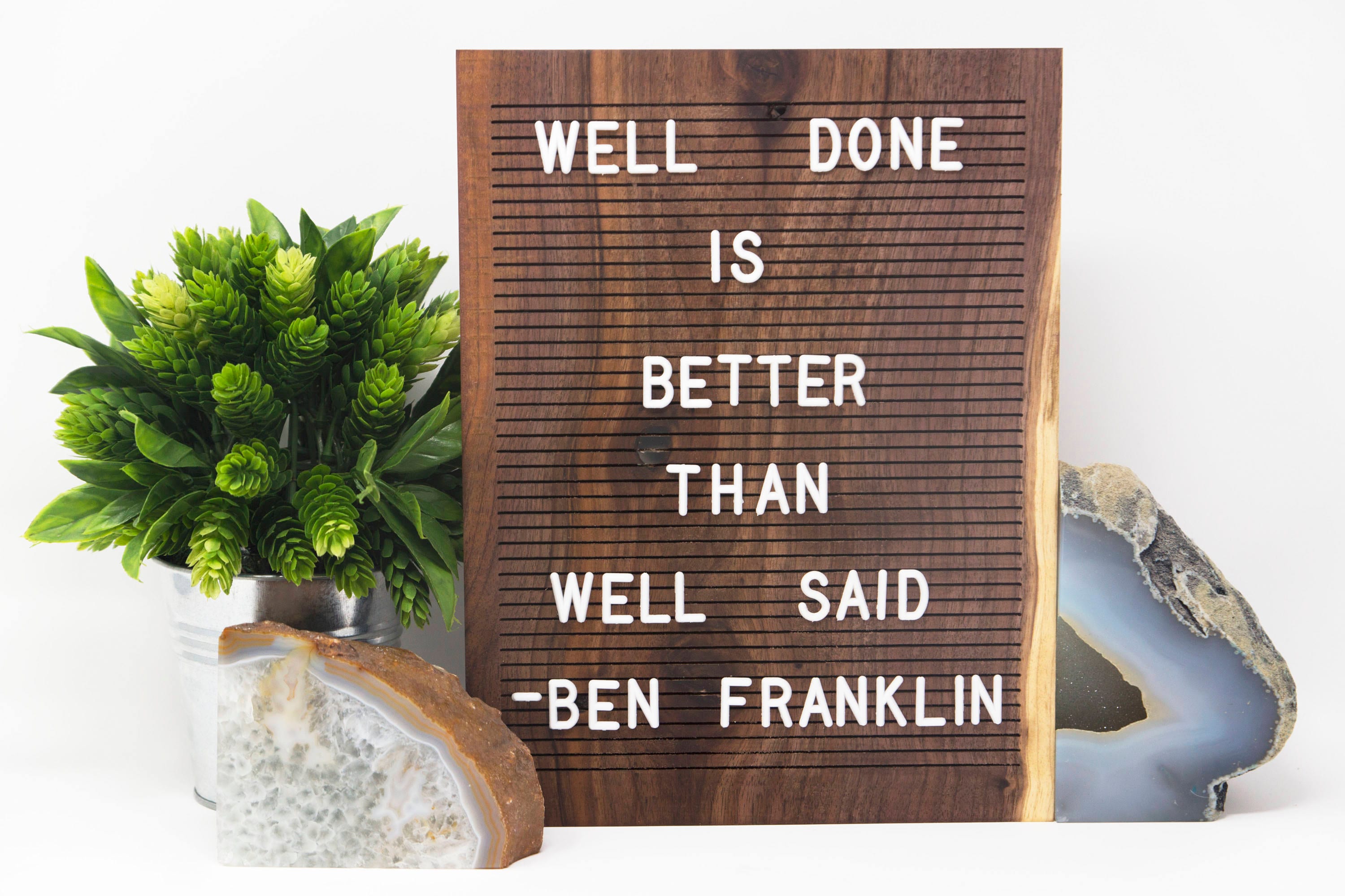 Felt Board Wooden Letter Board Shop small Bohemian Decor Modern Decor The Letter Walnut 9 x 12 Message Board Shop local