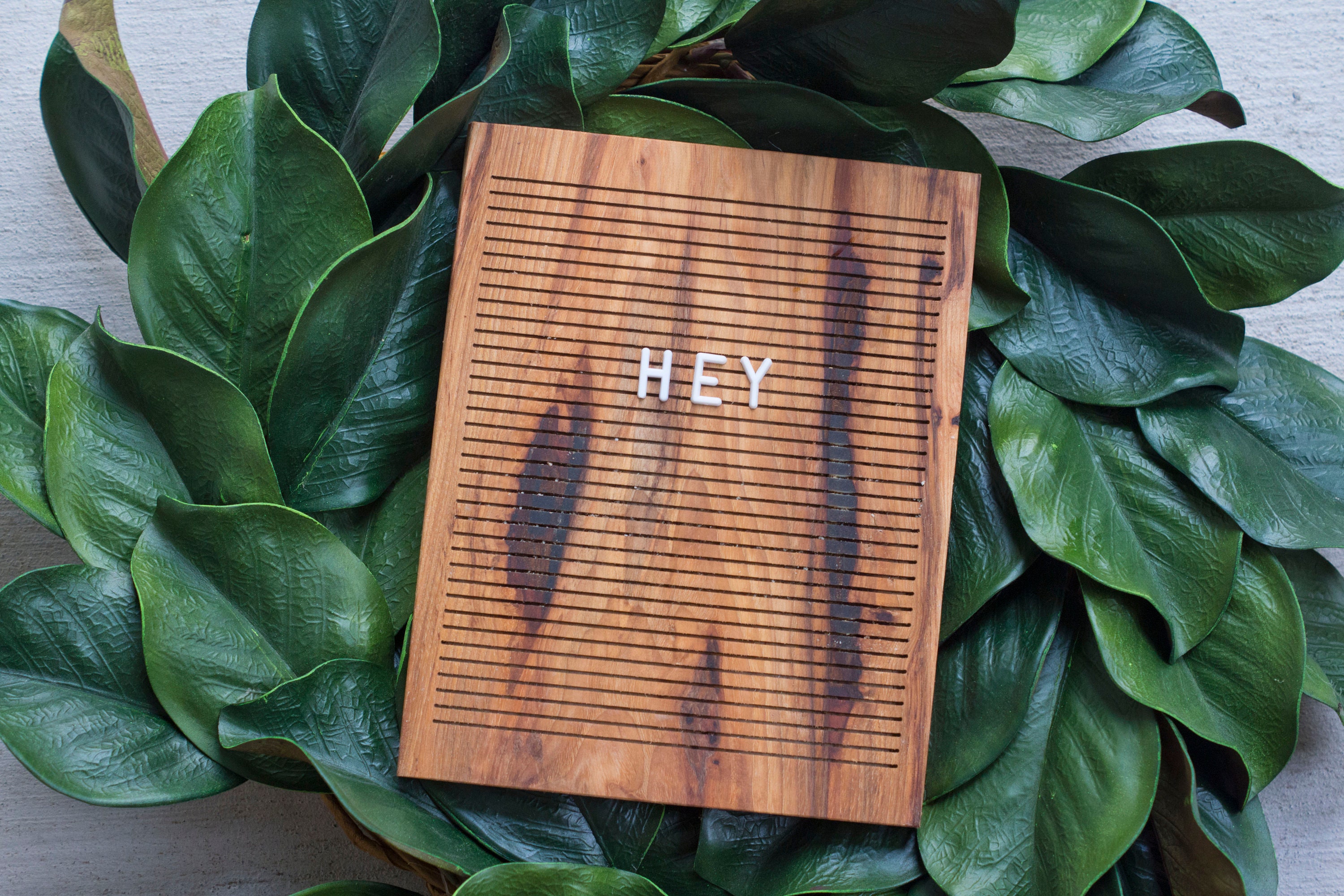 Wooden Letter Board 8x10 Ingrown Bark Hickory Letterboard, Message