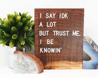 Wooden Letter Board 8x10 -BLACK WALNUT - Letterboard, Message Board, Felt Board, Modern Farmhouse, Modern Cabin, Natural, Organic