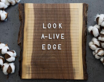 Wooden Letter Board - Live Edge Walnut - Letterboard, Message Board, Felt Board, Wall Decor, Handcrafted, Photo Prop, Mid-Century Modern