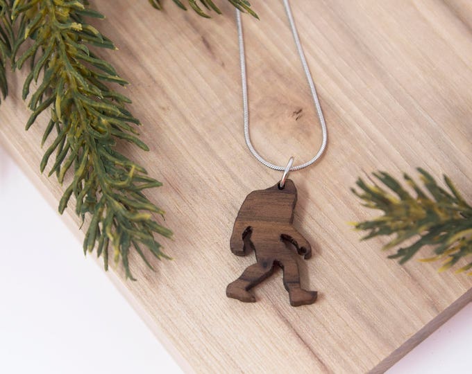 Bigfoot Necklace, Sasquatch Necklace, - Yeti, pendent, handmade, camping, outdoor, mythology, PNW, Pacific Northwest, Washington, Oregon