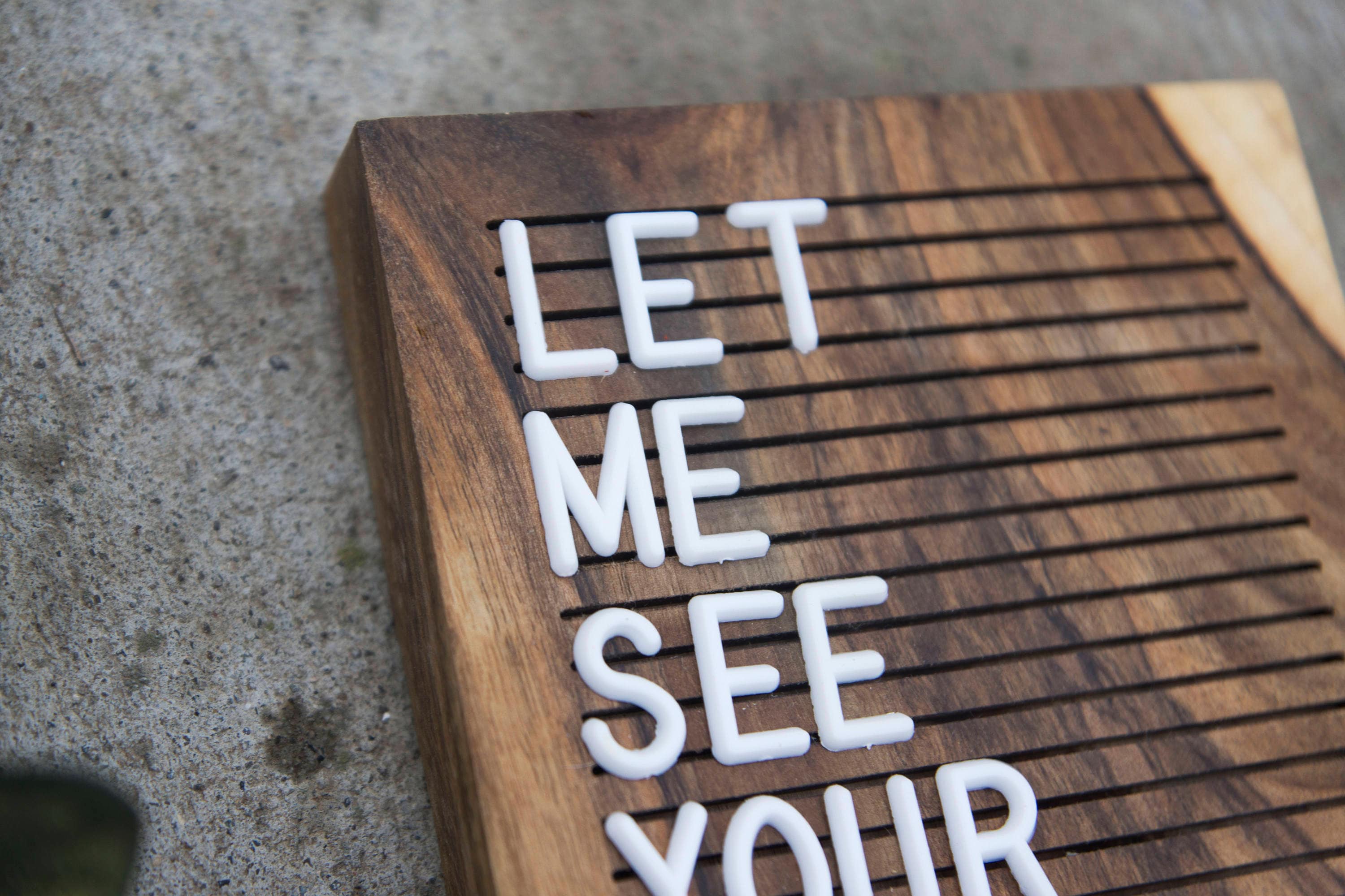 Wooden Letter Board 5x7 English Walnut Letterboard, Message Board