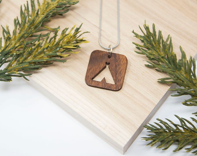 Camping Necklace - Hiking, Tent, Wanderlust, Outdoor, PNW, Mountains, Campground, Outside, Travel, cabin, Vacation, Outdoorsy, Explore
