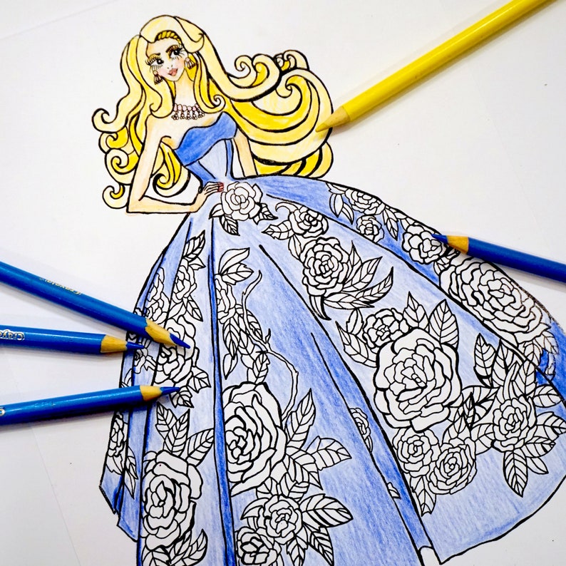 Activity For Adults Fashion Illustration Coloring Page For Girls Coloring Sheets For Girls Coloring Adult Coloring Pages Printable Art Collectibles Pen Ink Safarni Org