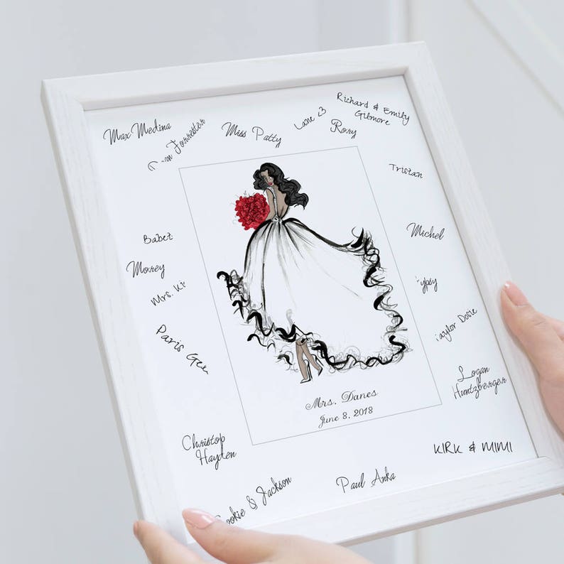 Bridal Shower Guest Book Alternative / Bridal Illustration Etsy