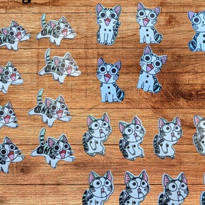 READY TO SHIP Cat Buttons 2 Hole Buttons Cat Button Set Wood Buttons Sewing Buttons Sewing Supplies Kids Buttons Craft Buttons