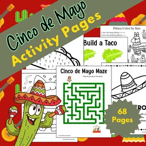 Cinco de Mayo aktivitetsblad för förskola utskrivbara arbetsblad för dagis utskrivbara aktivitetsblad för maj förskolepaket