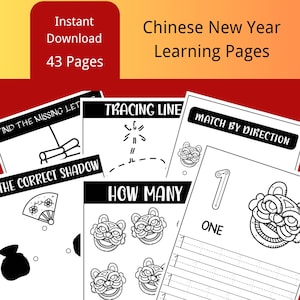 Chinese New Year Activity Bundle For Kids Lunar Year Activity Book Chinese New Year worksheets, homeschool worksheets