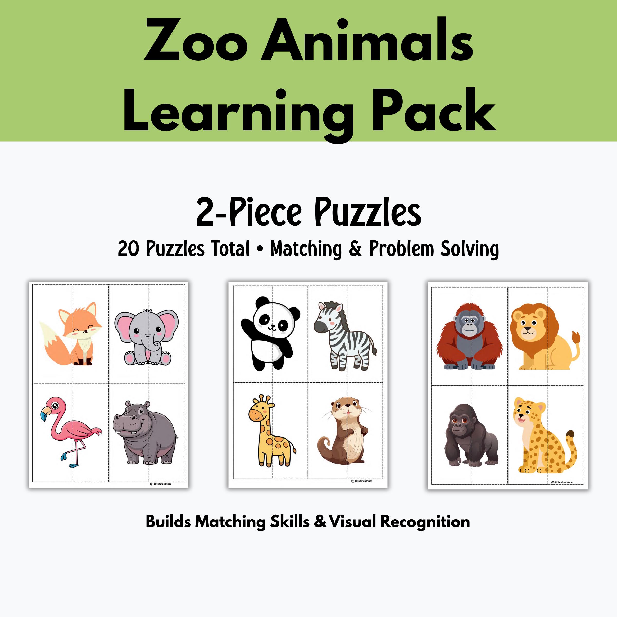 Zoo Animals Early Learning Activities for Toddlers - Etsy