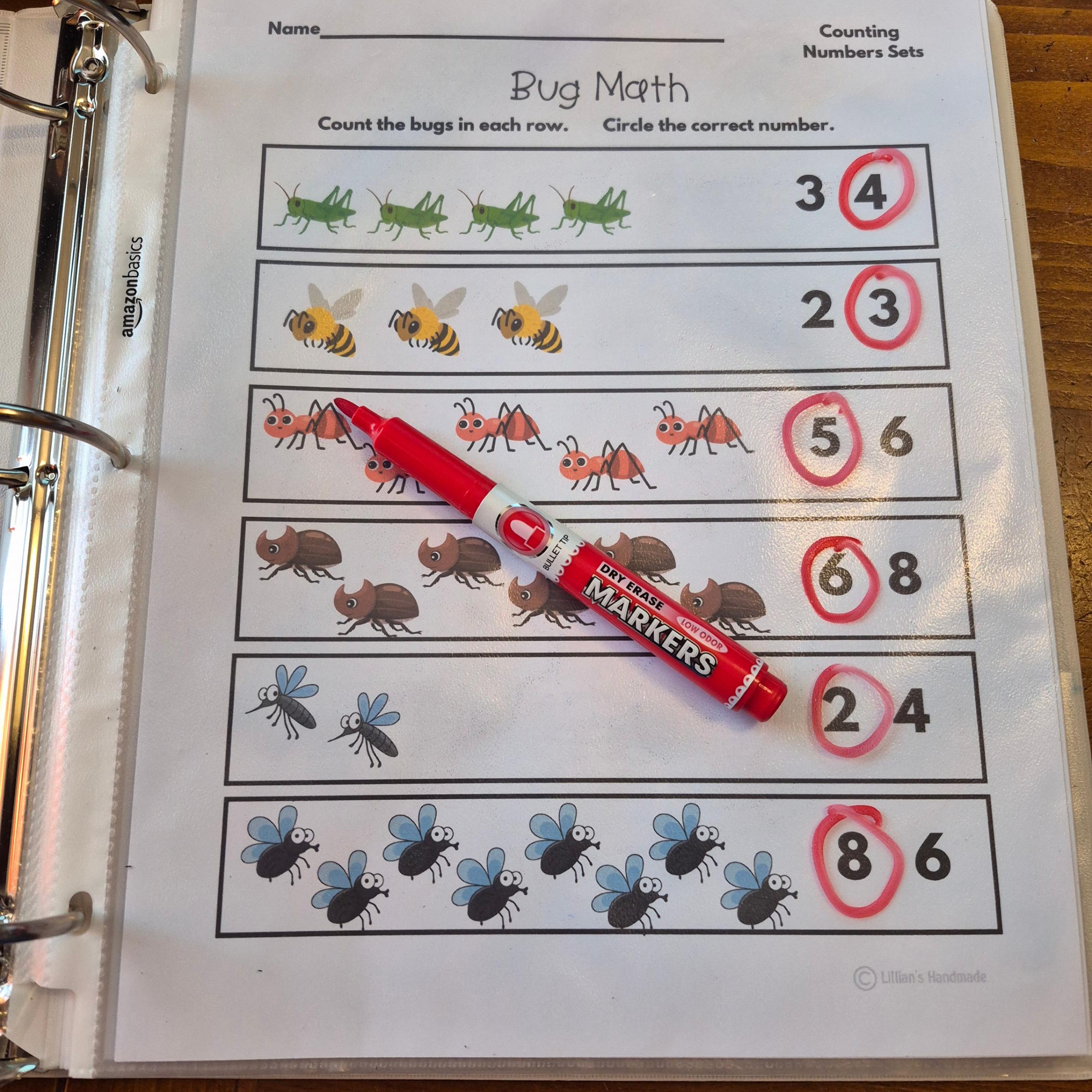 Bug Activities Preschool Worksheets Rhyming Counting Tracing Math ...