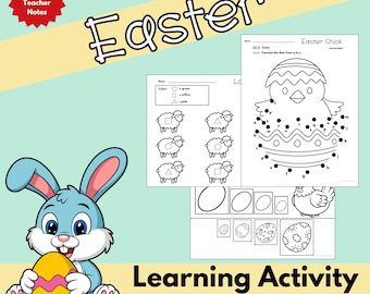 Paasactiviteiten voor kleuters en kleuters | Pakket afdrukbare paaswerkbladen