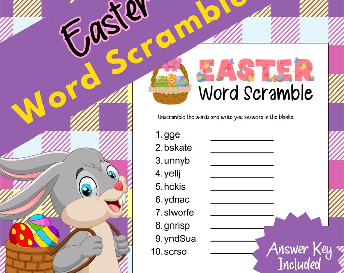 Easter Word Scramble Game, Printable Easter Game, Fun Activity Word ...
