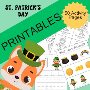 St Patrick&#39;s Day Activity Pages Preschool Printable Worksheets Kindergarten Printable March Activity Sheets Pre-K Bundle