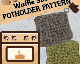 Waffle Stitch Potholder Crochet Pattern | Easy Textured Hot Pad | Beginner-Friendly PDF Download | Modern Kitchen Crochet Pattern