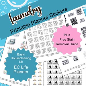 Erin Condren Planner Stickers House Cleaning Basics Stickers Printable Planner Stickers Laundry Weekly Sticker Kit