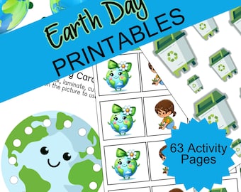 Páginas de actividades del Día de la Tierra Hojas de trabajo imprimibles para preescolar Hojas de actividades de primavera imprimibles para jardín de infantes Paquete para preescolar