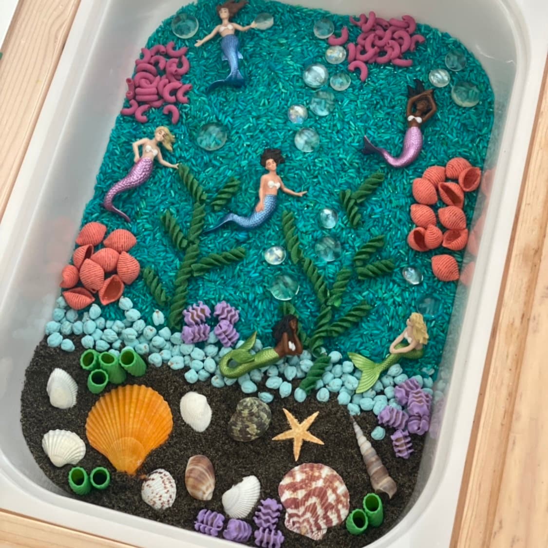 Mermaid Sensory Bin Filler Kit | Sensory Table Pretend Play | Wooden...