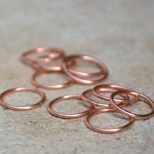 Einfacher Kupfer Reifen, einfacher Kupfer Ohrring, infinity Ring, Ohrknorpel-Reifen, einfacher Ohrknorpel-Reifen, 8 mm Hoop, 7 mm Hoop, 6 mm Hoop