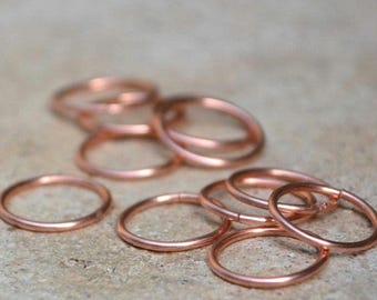 Aro de cobre simple, pendiente de cobre simple, anillo infinito, aro para cartílago de la oreja, aro básico para cartílago de la oreja, aro de 8 mm, aro de 7 mm, aro de 6 mm