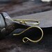 Solid brass ear hooks, brass earring hooks, handmade ear hooks, big ear hooks, hammered ear hooks, made in Italy, brass, brass ear wire,