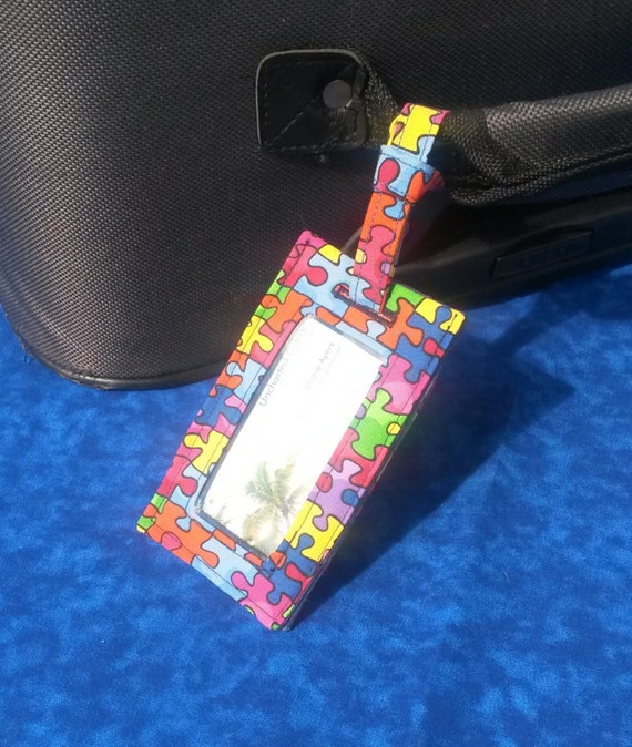 Autism awareness bag tag Kids Puzzle Luggage tag