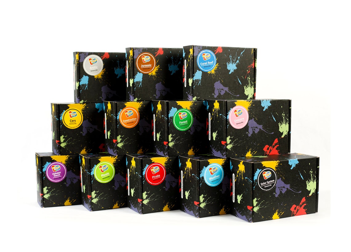 12 Months Sensory Bin Monthly Subscription Box for Kids Sensory Toys