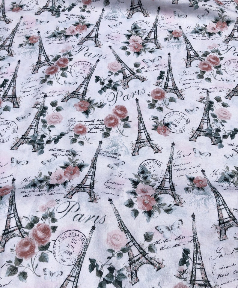 PARIS FABRIC cotton fabric 1/2 Yard 18x44 or 1/4 Yard 9 Etsy