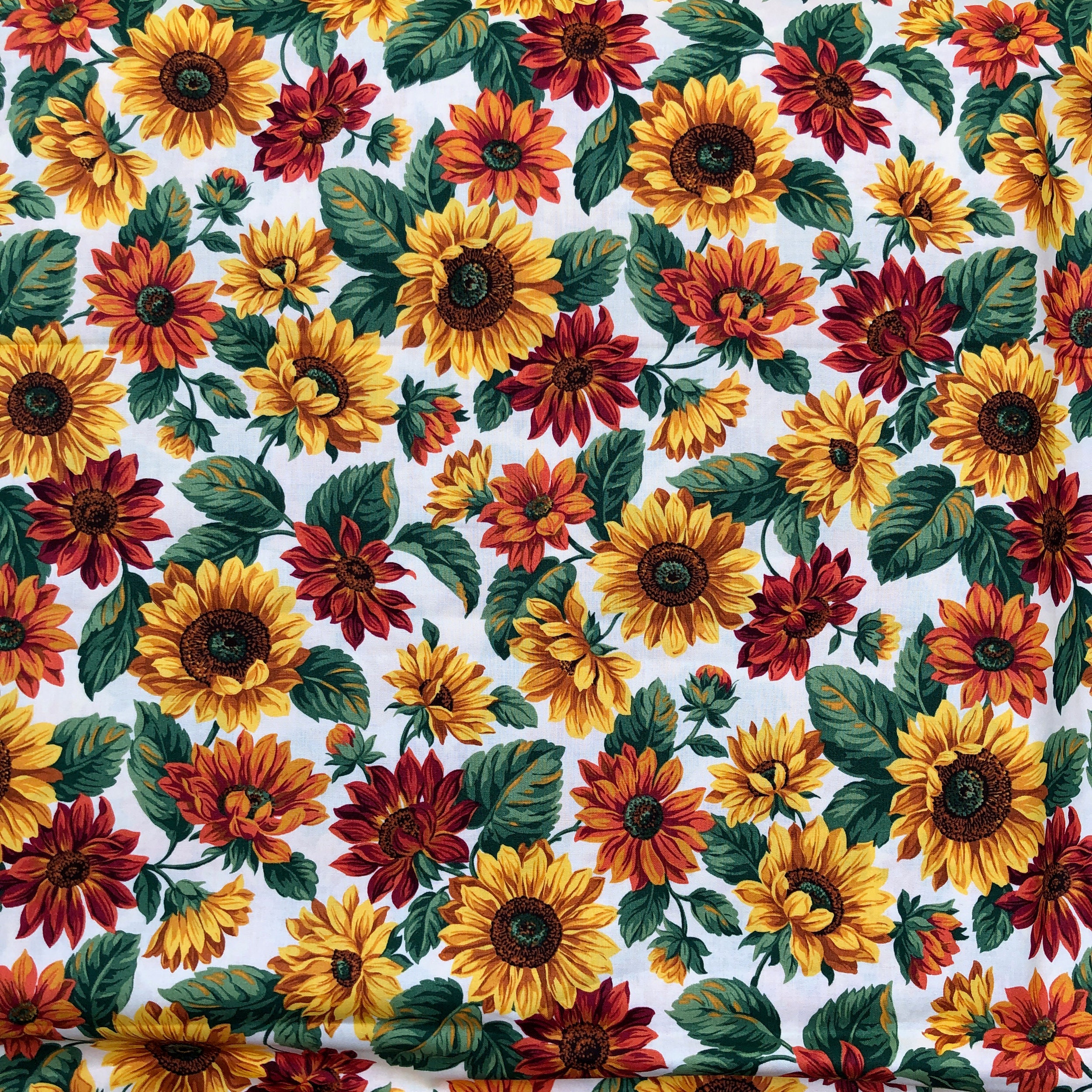 Sunflowers cotton fabric 1/2 Yard 18x44 or 1/4 Yard 9 x Etsy