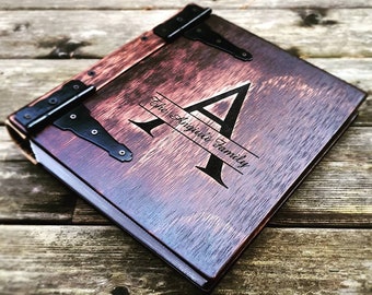 PRIORITY ORDER : Monogram Wood Photo Album, Handcrafted Custom Engraved Wooden Book, Unique Personalized Gift, Priority Order