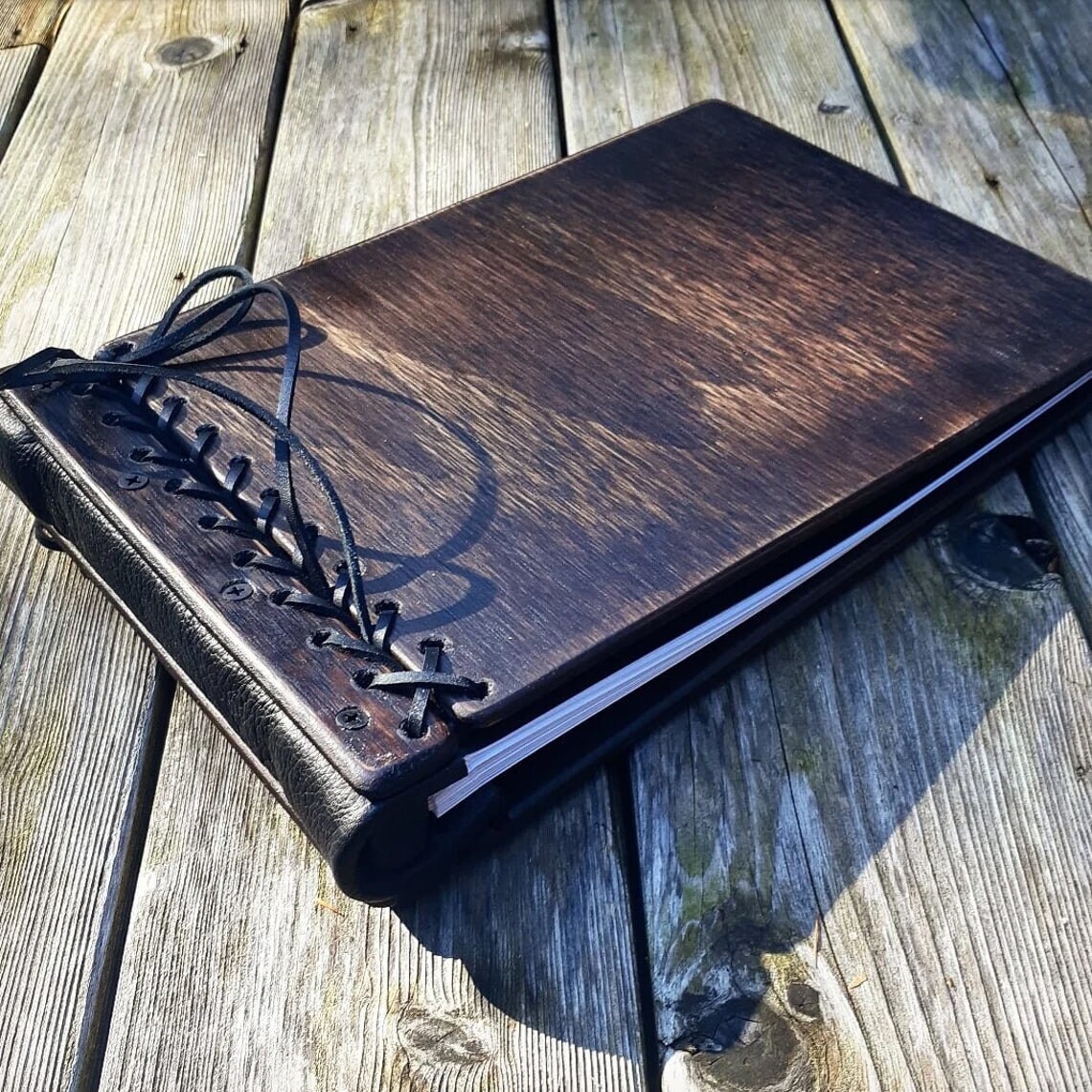 Personalized Artist Sketchbook Unique Rustic Wood & Leather Etsy