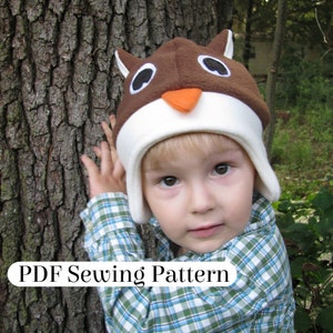 Fleece Owl Hat - PDF Sewing Pattern - Woodland Animal Costume