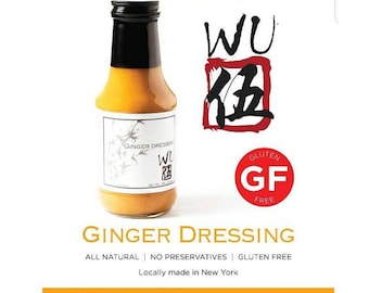 Aderezo de jengibre japonés Wu a la venta (6 botellas) - Comprar aderezo de jengibre - Aderezo asiático - Aderezo para ensaladas - Salsa sin gluten