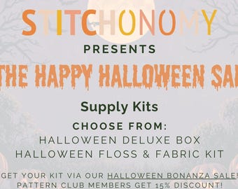 The Happy Halloween Stitch Along Supply Kit: Floss, Fabric, Charms & Accessories