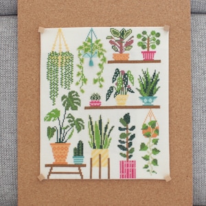 Homely Houseplants V1 2020 Cross Stitch Kit / Plant Collage Embroidery / Plant SAL / Plant Stitch Kit / Plant Cross Stitch image 2