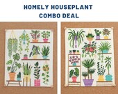 COMBI DEAL 2 patterns Homely Houseplants V1 V2 SAL Patterns Value for Money Cross Stitch Plant Patterns Plant Embroidery Monstera