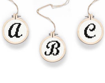 Tiny Cross Stitch Alphabet Small Font Chart Letter Cross Stitch Cursive Letter Embroidery Personalised Digital Pattern Needlepoint Basic