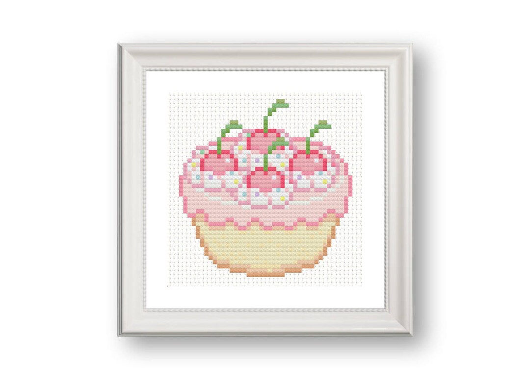 Cake Cross Stitch Pattern PDF Download Sweets Embroidery Chart Modern ...