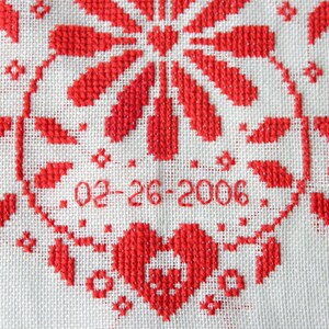 Red Heart Cross Stitch Pattern / Scandinavian Cross Stitch / Heart Embroidery / Folk Art Embroidery / Valentine Cross Stitch / Personalized image 7